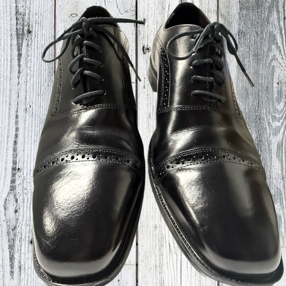 Belvedere Merlo Cap Toe Oxford Dress Shoes Black Leather Size 11D Made in Brazil main image 8